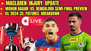 Maclaren Injury Update Mohun Bagan vs Bengaluru SemiFinal Preview ISL 202425 Fixtures Breakdown [upl. by Ensign]