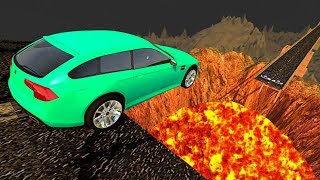 Beamng drive  Open Bridge Crashes over Volcano 1 Jumping into Volcano Crashes [upl. by Harak]