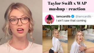 Taylor Swift x WAP mashup AND CARDI B NOTICE REACTION [upl. by Hayalat]