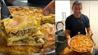 Placinta TURCEASCA cu carne tocata 💚 SU BÖREK [upl. by Ihcelek]