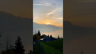 Switzerland 🇨🇭 Montreux travel travel switzeland mountains montreux sunset shortsvideo [upl. by Yddeg]