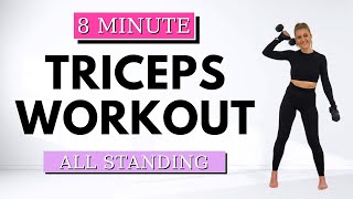 🔥8 Min TRICEPS WORKOUT🔥TONE amp SCULPT🔥LETS GET SHREDDED SERIES🔥Triceps Workout at Home🔥ALL STANDING🔥 [upl. by Eelek548]