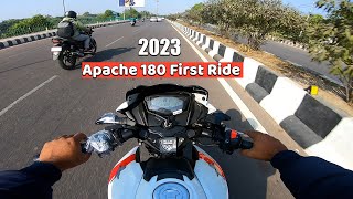 2023 Tvs Apache RTR 180 First Ride Review  Apache 180 Bluetooth Pros And Cons [upl. by Ladnyk]