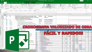 CRONOGRAMA VALORIZADO DE OBRA CON MS PROJECT FÁCIL Y RÁPIDO [upl. by Addia]