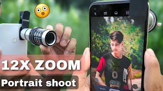 12x zoom mobile camera telescope lens mobile portrait😳 lens [upl. by Ellerahc]