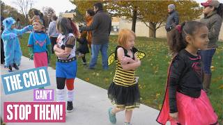 Children Brave the Michigan Cold at the Halloween Parade [upl. by Aed]