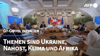 G7Gipfel Staatschefs beraten zu wichtigen globalen Themen  AFP [upl. by Jurdi]