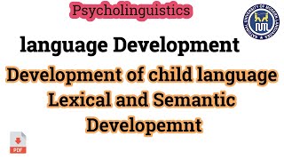 Semantic development of language [upl. by Nosinned]