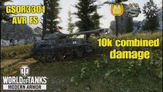 GSOR3301 AVR FS  10k combined damage  WoT Console [upl. by Nainatrad]