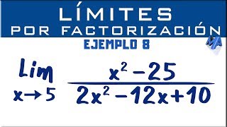 Solución de límites por factorización  Ejemplo 8 [upl. by Einot]