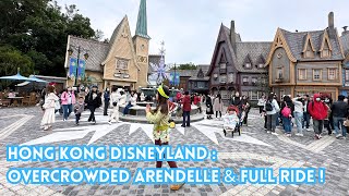 Sprinting to Frozen in Hong Kong Disneyland  Overcrowded Arendelle amp Full Ride POV ❄️ [upl. by Oirtemed]