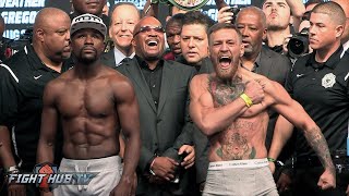 FULL amp UNCUT  FLOYD MAYWEATHER VS CONOR MCGREGOR WEIGH IN amp FACE OFF VIDEO [upl. by Atirres]