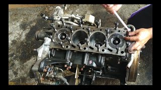 Mitsubishi Triton 4D56U Cylinder head installation  pasang head enjin mitsubishi triton 25 turbo [upl. by Nylak]