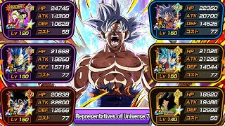 UPGRADED REPRESENTATIVES OF UNIVERSE 7 CATEGORY TEAM SHOWCASE Dragon Ball Z Dokkan Battle [upl. by Gehlbach334]