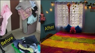 ✨💁 Small Rental Bedroom Makeover💕 Room deep cleaning and decorating 🌷✨ [upl. by Hartmunn433]