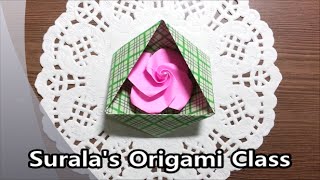 Origami  Triangular Box  종이접기  삼각형 모양 상자 [upl. by Yenffit]