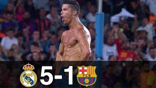 Real Madrid vs Barcelona 51 Goals amp Highlights w English Commentary Spanish Supercup 2017 HD 1080p [upl. by Denn]