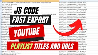 Export any Youtube Playlist Video URLs and Titles to Text or CSV fast [upl. by Yeruoc]