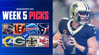 NFL Predictions and Best Bets For EVERY Week 5 Game Saints at Chiefs and MORE [upl. by Joost]