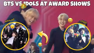 THE DIFFERENCE BETWEEN BTS AND OTHER KPOP IDOLS AT AWARD SHOWS BTS BEING CHAOTIC [upl. by Nicholle]