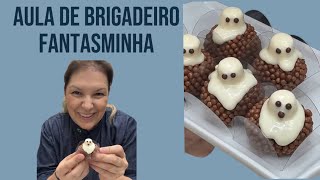 Aula de Brigadeiro fantasminha  uma ótima sugestão para o Halloween 🎃 [upl. by Auqinu]