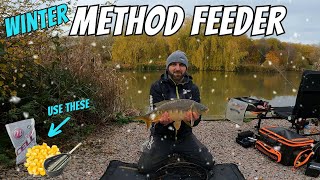 Winter Method feeder fishing  Trying to catch Carp in the Cold [upl. by Chaker]