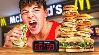 Alle Burger Bei McDonalds In Unter 1H Essen Challenge [upl. by Nnylatsirk]