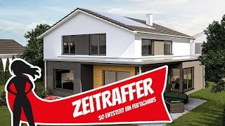 Hausbau Zeitraffer So entsteht ein Fertighaus  Hausbau Helden [upl. by Ahsinyt]