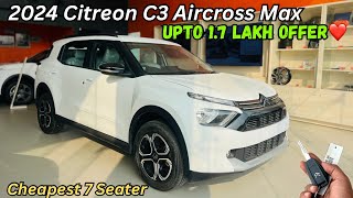 New Citreon C3 Aircross Max Turbo Full Detailed Review ✅ Price amp Features ❤️ 7 Seater Car [upl. by Hgielsel]