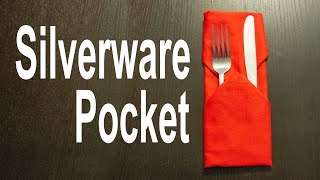 Napkin Silverware Pocket Tutorial  Simple Pocket [upl. by Nye]