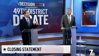 49th Congressional District Debate  NBC San Diego  October 14 2022 [upl. by Lleirbag]