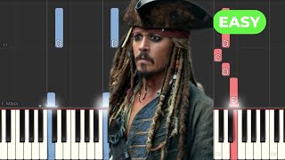 He’s a Pirate EASY Piano Tutorial  Sheets [upl. by Katerina]