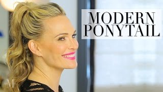 An Easy Modern Ponytail and Trick to Make it Look Thicker [upl. by Yann463]