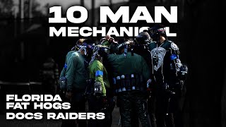 10MAN MECHANICAL PAINTBALL  TIKIS PAINTBALL  FAT HOGS DOCS RAIDERS paintball [upl. by Imarej]