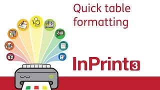 InPrint 3  Quick table formatting [upl. by Pansy]