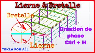 TSBECM  Création de Lierne et Bretelle « TEKLA STRUCTURE »  Partie 11 [upl. by Nady]