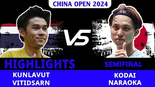 SEMI FINAL  Kunlavut Vitidsarn THA 8 vs Kodai Naraoka JPN 6  China Open 2024 [upl. by Esile]