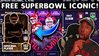 FREE SUPERBOWL ICONIC PACK OPENING MADDEN MOBILE 24 [upl. by Saimerej]