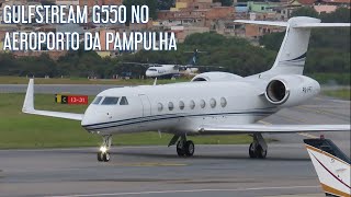 VIAÇÃO PIRACICABANA GULFSTREAM G550 PSFFT NO AEROPORTO DA PAMPULHA [upl. by Noyerb]