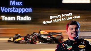 Max Verstappen Team Radio After Winning Bahrain Grand Prix 2024 [upl. by Gainor31]