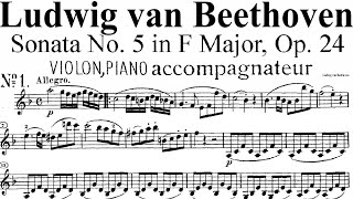 Beethoven Violín Sonata No 5 in F Major Op 24 1st movement  Piano Accompaniment [upl. by Herzberg715]