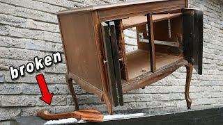 Antique Record Player Cabinet Restoration  It plays music again [upl. by Redwine122]