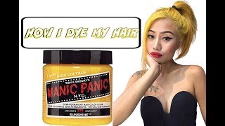 HOW I DYE MY HAIR  BLACK TO YELLOW [upl. by Iru]