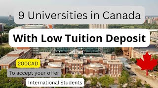 Universities in Canada with Low Tuition Deposit for International Students [upl. by Revned635]