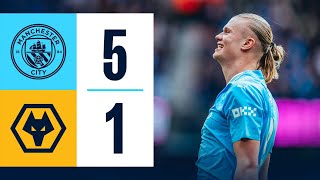 HIGHLIGHTS HAALAND HITS FOUR AS CITY POWER PAST WOLVES  Man City 5  1 Wolves  Premier League [upl. by Findley]