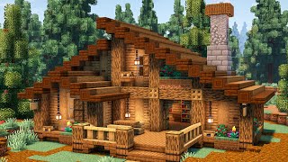 Minecraft How to Build a Simple Survival House  Cabin House Tutorial [upl. by Intruoc]