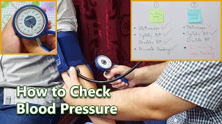 How to Check Blood Pressure by Using Manual BP Apparatus  Aneroid Sphygmomanometer [upl. by Hagan]