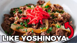 Japanese Beef Bowl Recipe 牛丼  Yoshinoyastyle Gyudon [upl. by Dean]