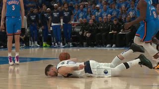 Luka Doncic hits his face on the ground😱 nba [upl. by Stalk724]