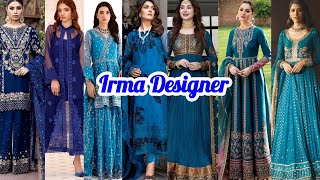 Blue day💙party wear girls dresses designs ideas Top 40 elegant blue colour dresses Irma Designer [upl. by Ahsrop]